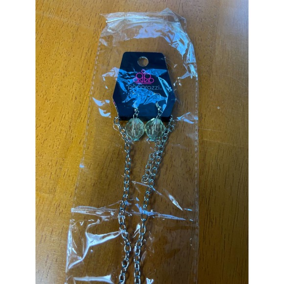 NWT Green and silver long necklace and earrings - Picture 2 of 6